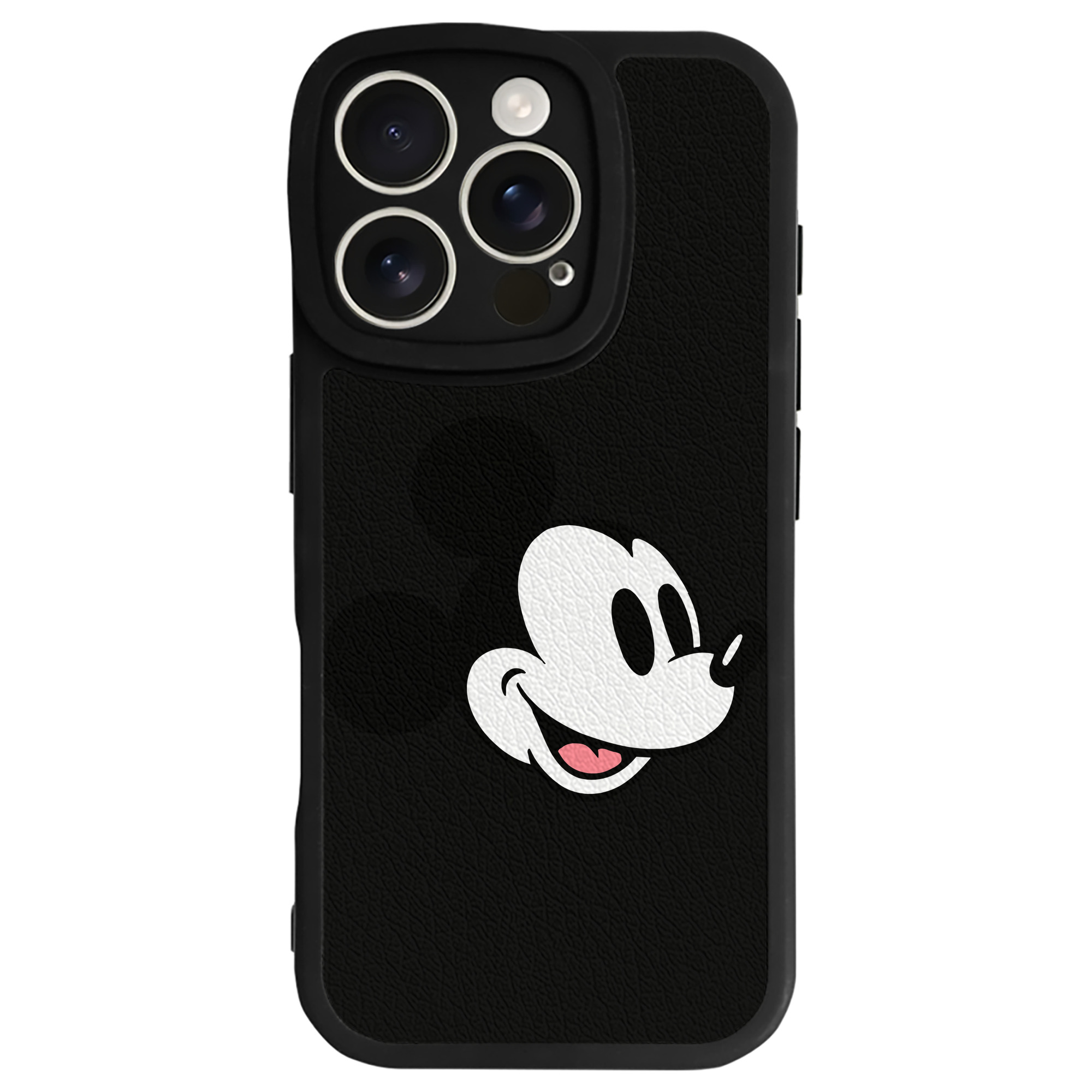 （画像用） ミッキーマウス Mickey Mouse 【iPhone 16シリーズ対応】シリコンスマホケース（レザー調） 材質：シリコン